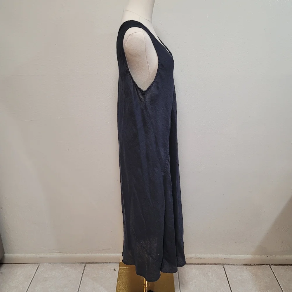 CP Shades Linen V-Neck Midi Dress Size Large